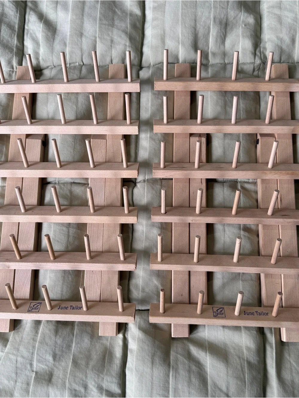 Natural Wood Thread Rack - Light Wood Finish